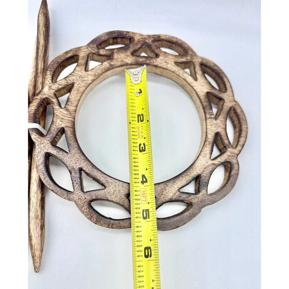 New Carved Wooden Curtain Brooch Tieback, with a matching stick pin